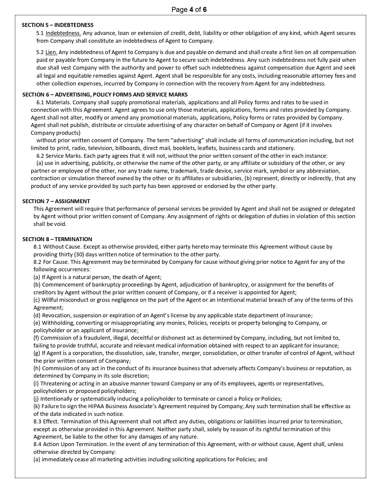 INDEPENDENT AGENT AGREEMENT INSURANCE Non_Captive_page-0004