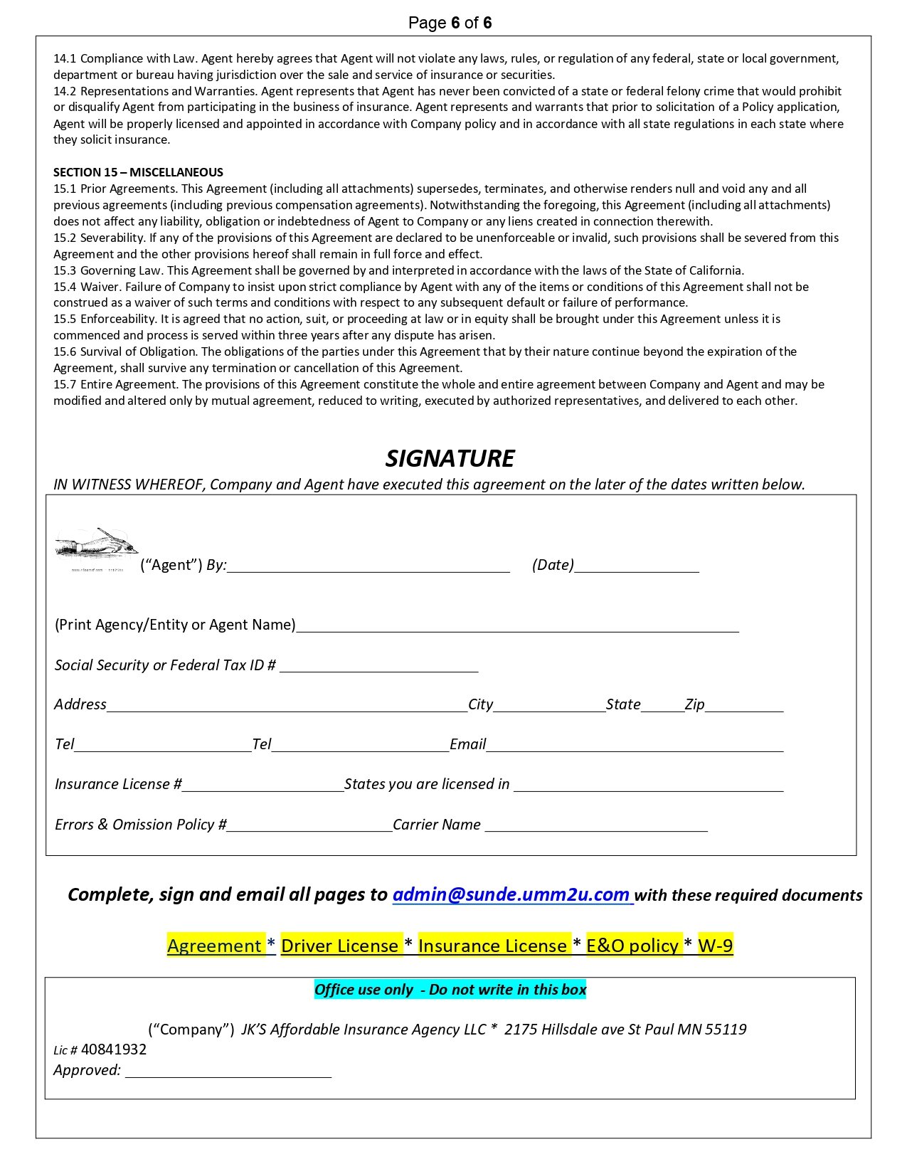 INDEPENDENT AGENT AGREEMENT INSURANCE Non_Captive_page-0006
